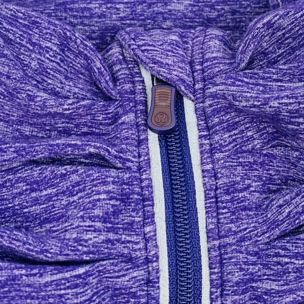 Purple Heathered Lululemon Run Inspire Long Sleeve 1/2 zip Pullover Sz 6 - Picture 3 of 10